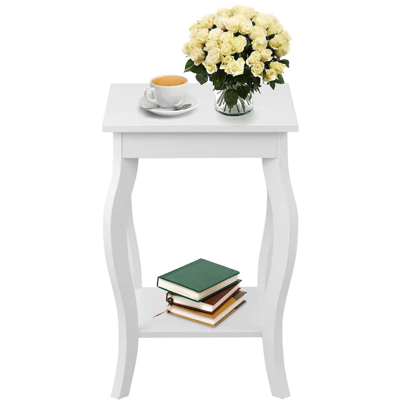 Lot de 2 tables d'appoint avec étagère – 40,6 x 40,6 x 61 cm (L x l x H)