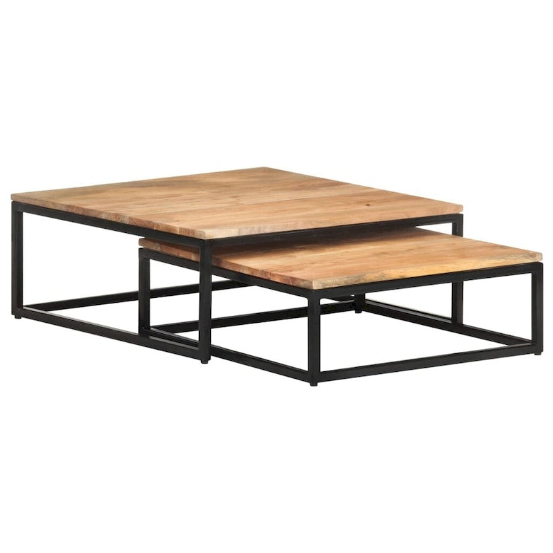 vidaXL Tables basses gigognes 2 pcs Bois d'acacia massif