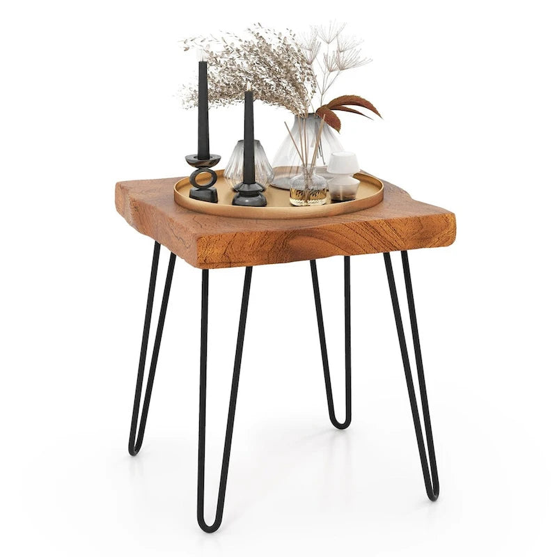Table d'appoint en teck recyclé