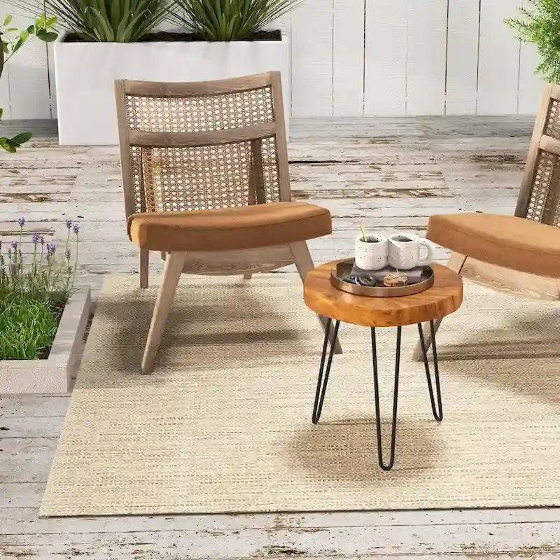 Table d'appoint en teck recyclé