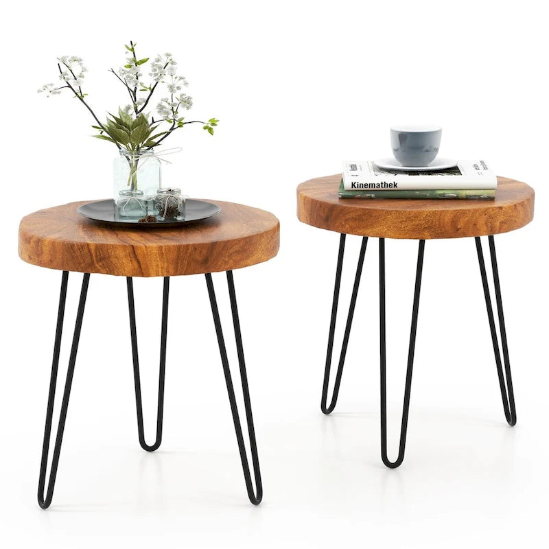 Table d'appoint en teck recyclé