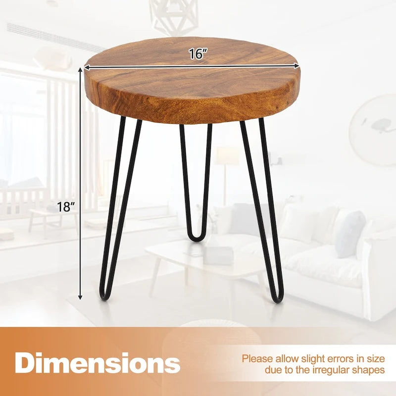 Table d'appoint en teck recyclé