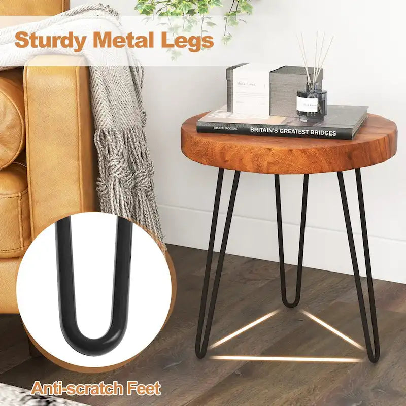 Table d'appoint en teck recyclé
