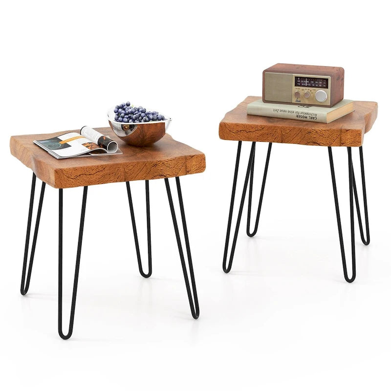 Table d'appoint en teck recyclé