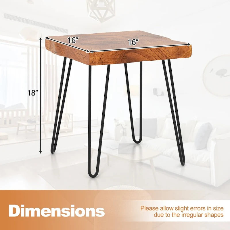 Table d'appoint en teck recyclé