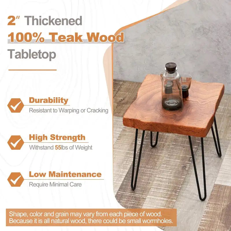 Table d'appoint en teck recyclé