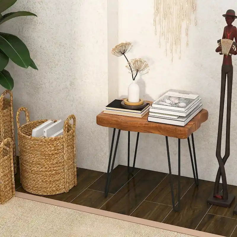 Table d'appoint en teck recyclé