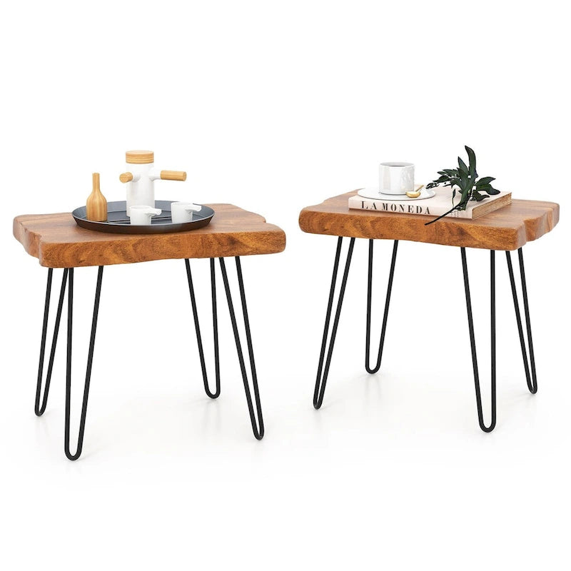 Table d'appoint en teck recyclé