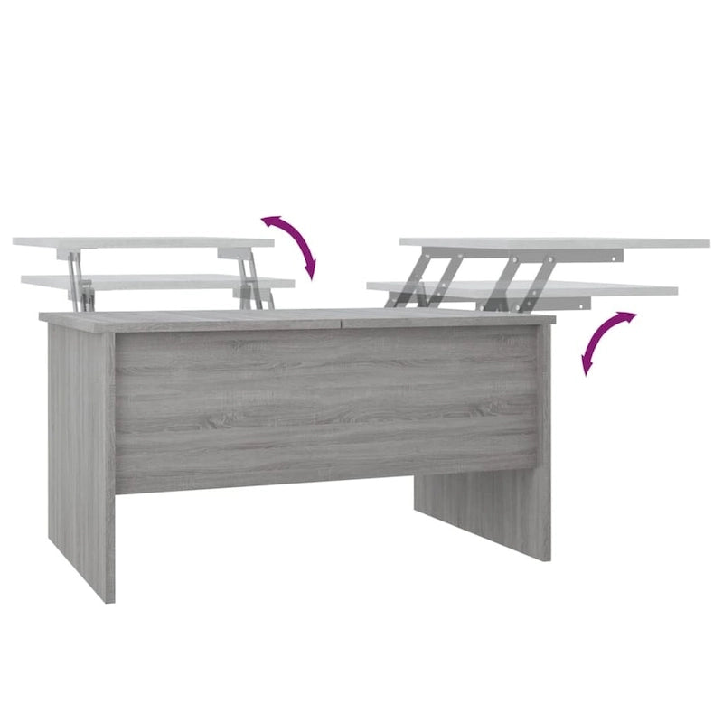vidaXL Table Basse Relevable Table d'appoint Table d'appoint pour Canapé Bois d'ingénierie - 80 x 50 x 42,5 cm