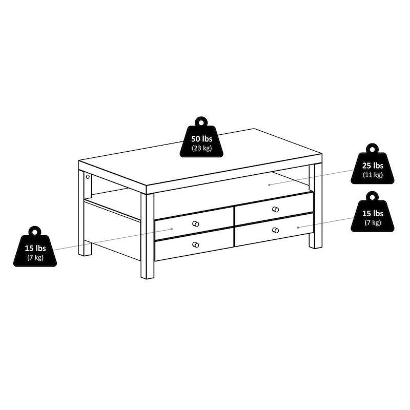 Table basse Copenhagen, Espresso - 40,16 x 22,83 x 18,35