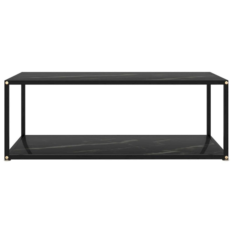 vidaXL Table basse noire 100x50x35 cm en verre trempé - 100 x 50 x 35