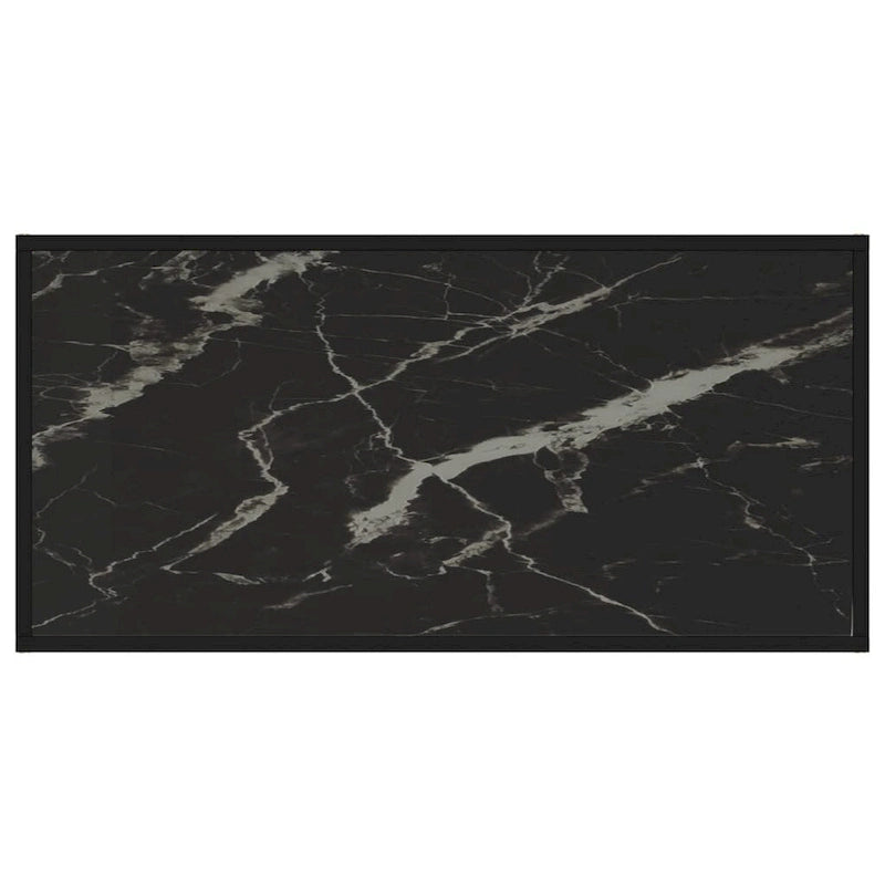 vidaXL Table basse noire 100x50x35 cm en verre trempé - 100 x 50 x 35