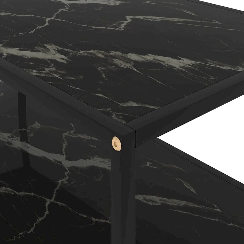 vidaXL Table basse noire 100x50x35 cm en verre trempé - 100 x 50 x 35