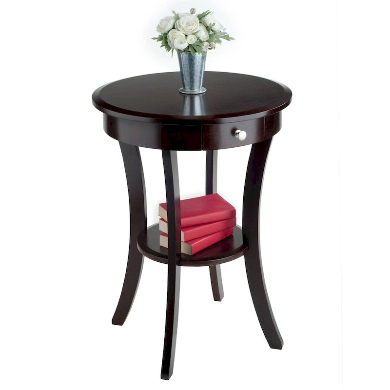Table d'appoint ronde Sasha, Cappuccino - 20L x 20P x 27H.