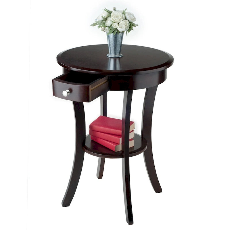 Table d'appoint ronde Sasha, Cappuccino - 20L x 20P x 27H.
