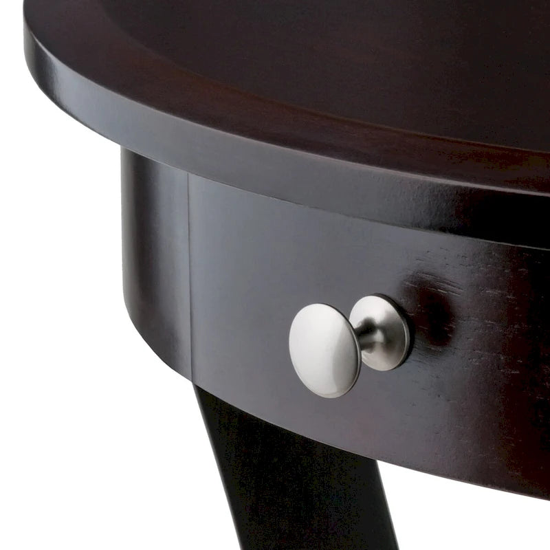 Table d'appoint ronde Sasha, Cappuccino - 20L x 20P x 27H.