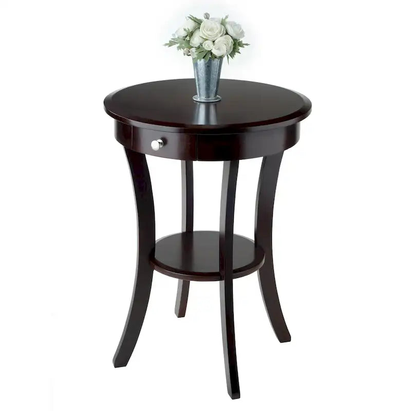 Table d'appoint ronde Sasha, Cappuccino - 20L x 20P x 27H.