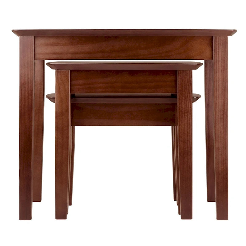 Ensemble de 3 tables gigognes Bradley, Noyer - 26,8 x 18,7 x 21,9