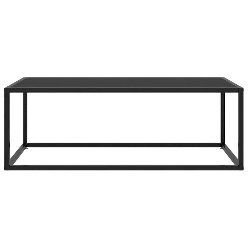 vidaXL Table basse noire avec verre noir 100x50x35 cm - 100 x 50 x 35 cm