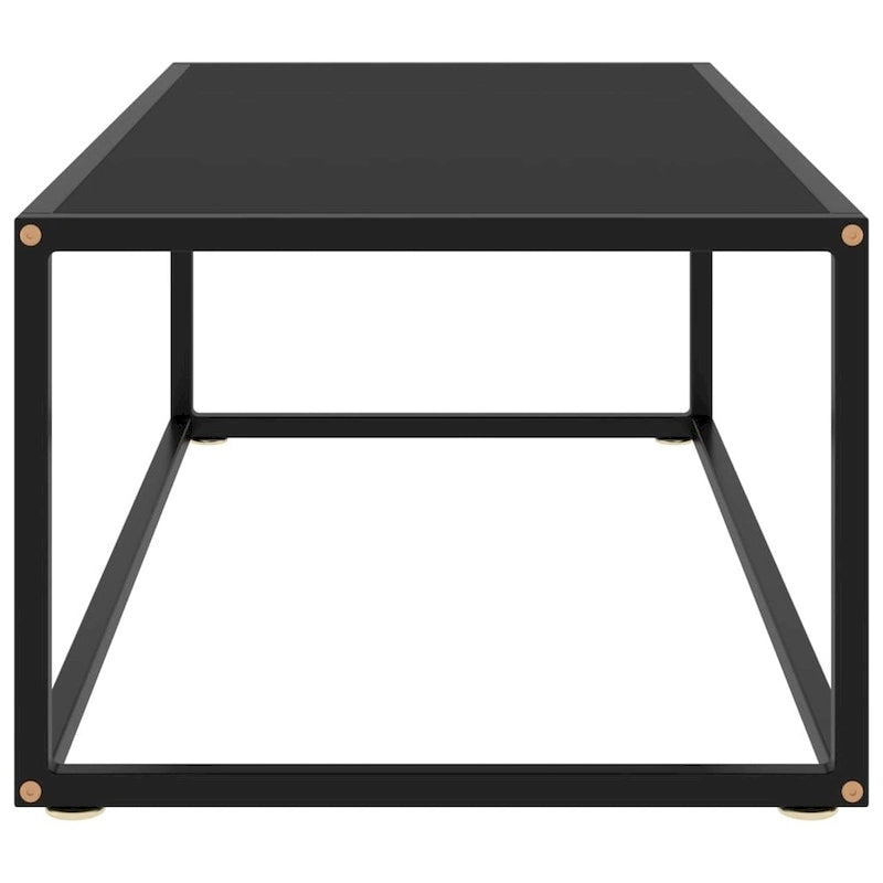 vidaXL Table basse noire avec verre noir 100x50x35 cm - 100 x 50 x 35 cm