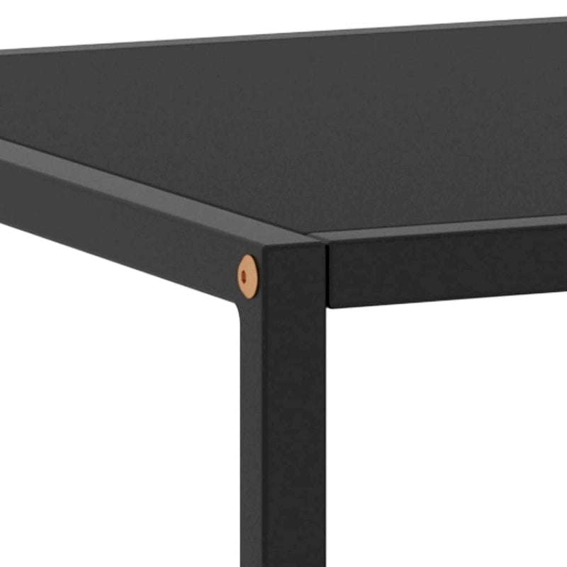 vidaXL Table basse noire avec verre noir 100x50x35 cm - 100 x 50 x 35 cm