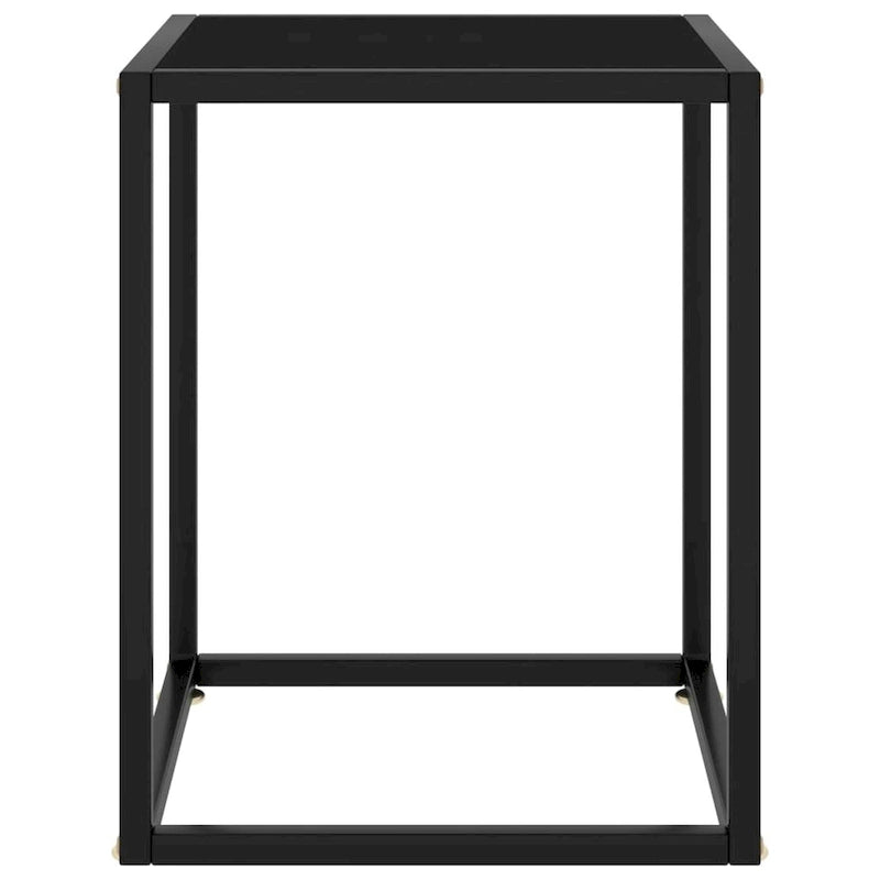 vidaXL Table basse noire avec verre noir 40 x 40 x 50 cm - 40 x 40 x 50