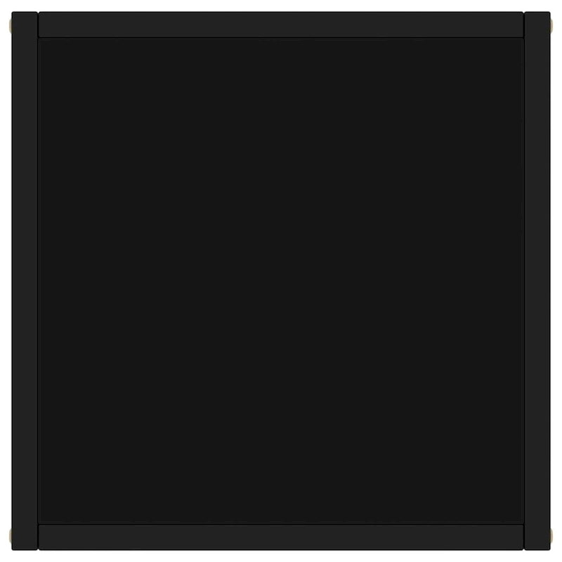vidaXL Table basse noire avec verre noir 40 x 40 x 50 cm - 40 x 40 x 50