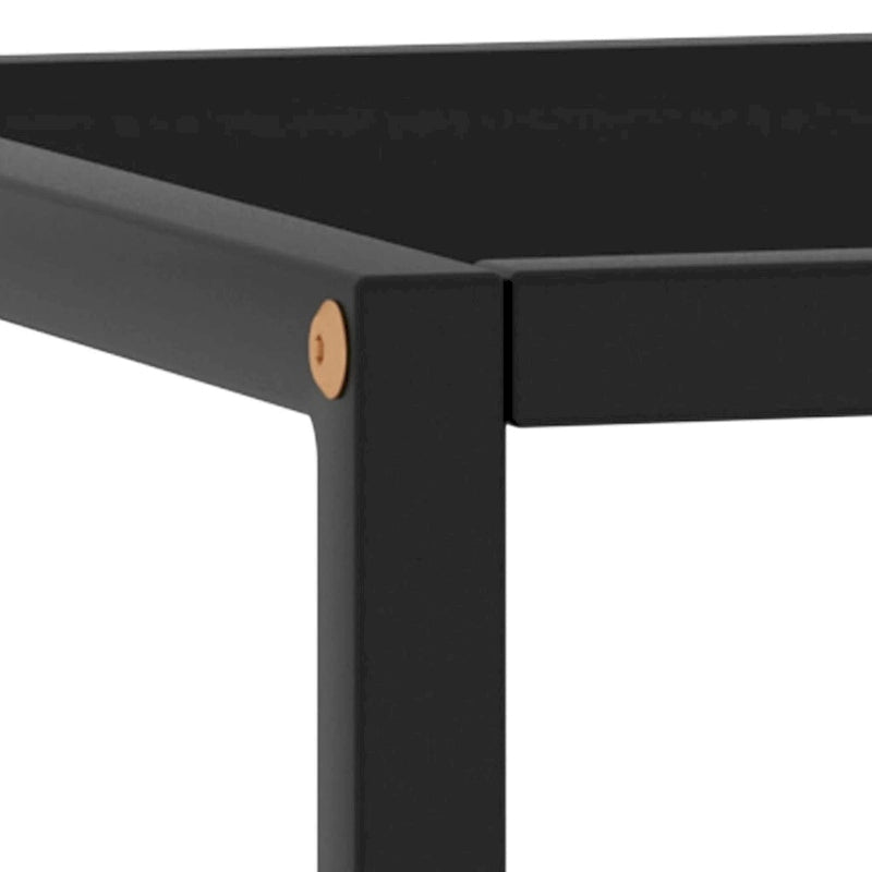 vidaXL Table basse noire avec verre noir 40 x 40 x 50 cm - 40 x 40 x 50