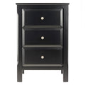 Table de chevet en bois noir avec 3 tiroirs de rangement spacieux - 15,75L x 15,75l x 23,63H