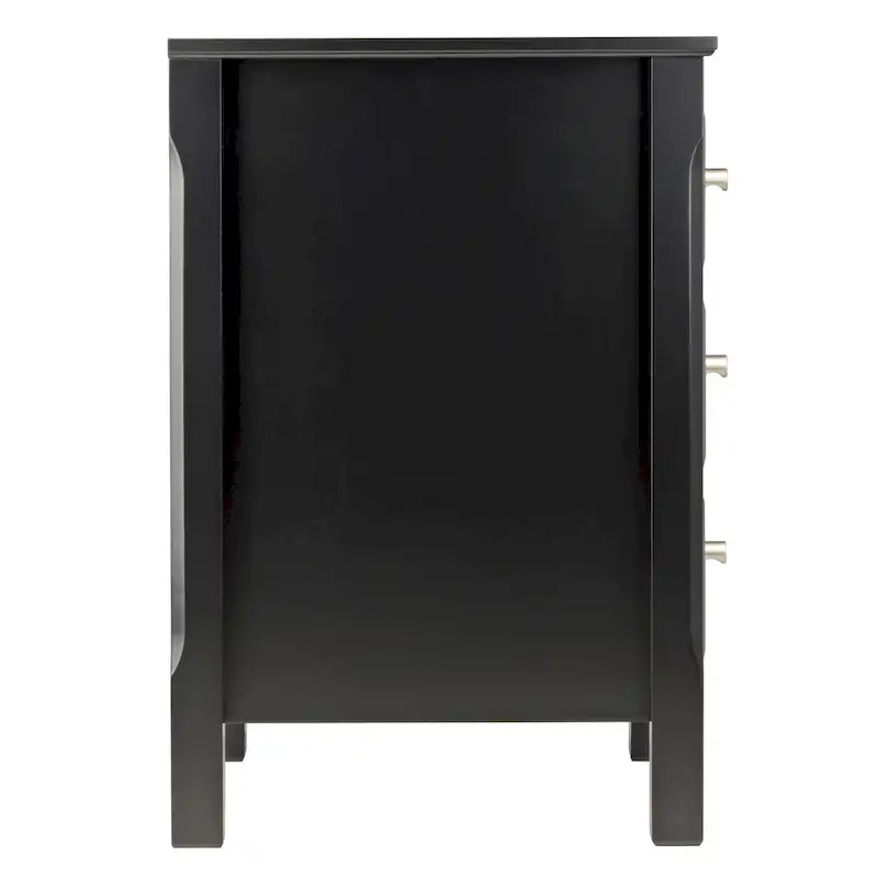 Table de chevet en bois noir avec 3 tiroirs de rangement spacieux - 15,75L x 15,75l x 23,63H