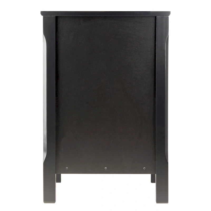 Table de chevet en bois noir avec 3 tiroirs de rangement spacieux - 15,75L x 15,75l x 23,63H