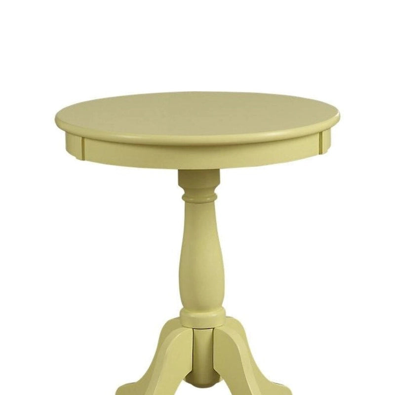 Table d'appoint ronde en bois de style traditionnel avec pied tourné - 55,88 H x 45,72 l x 45,72 L cm