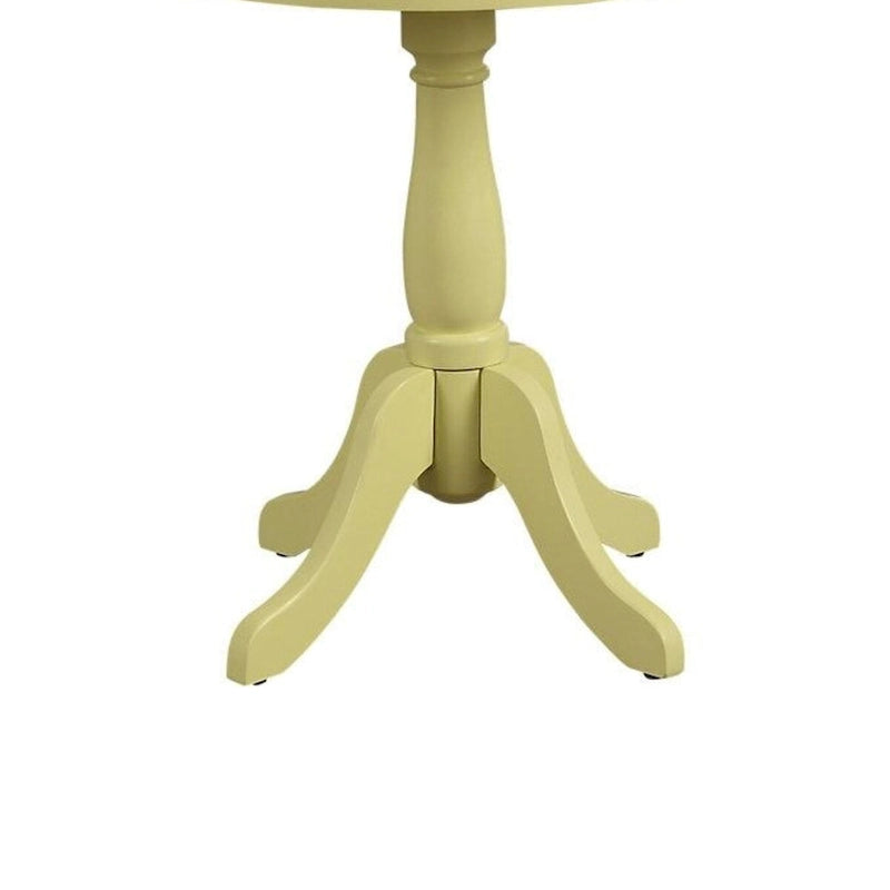Table d'appoint ronde en bois de style traditionnel avec pied tourné - 55,88 H x 45,72 l x 45,72 L cm
