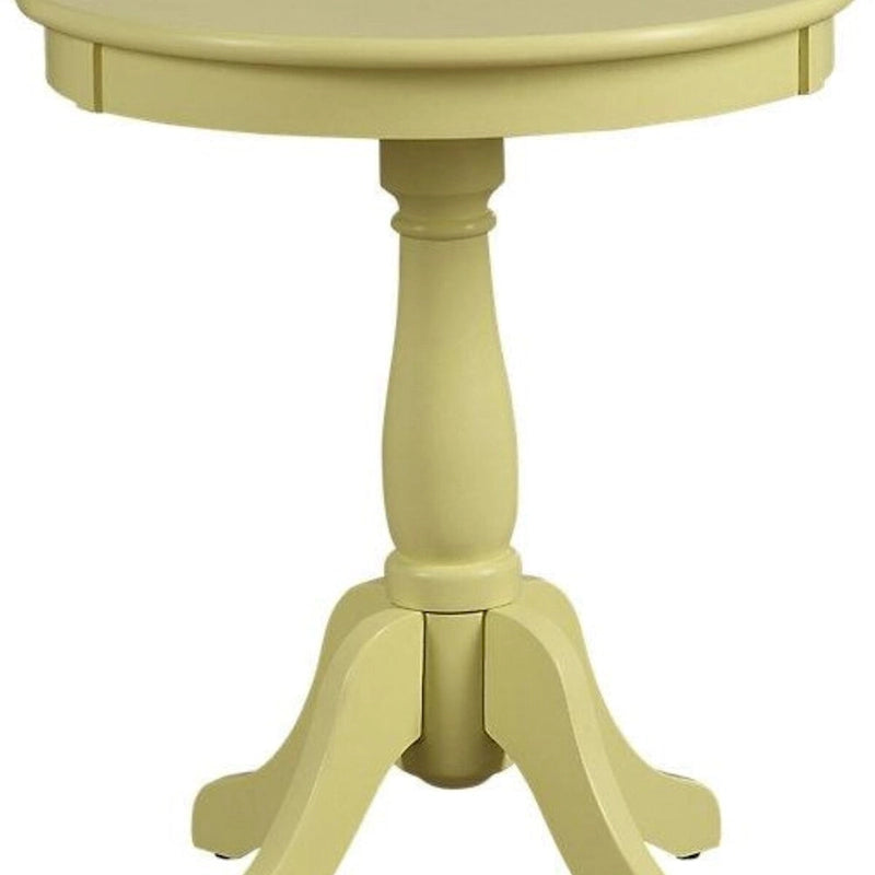 Table d'appoint ronde en bois de style traditionnel avec pied tourné - 55,88 H x 45,72 l x 45,72 L cm