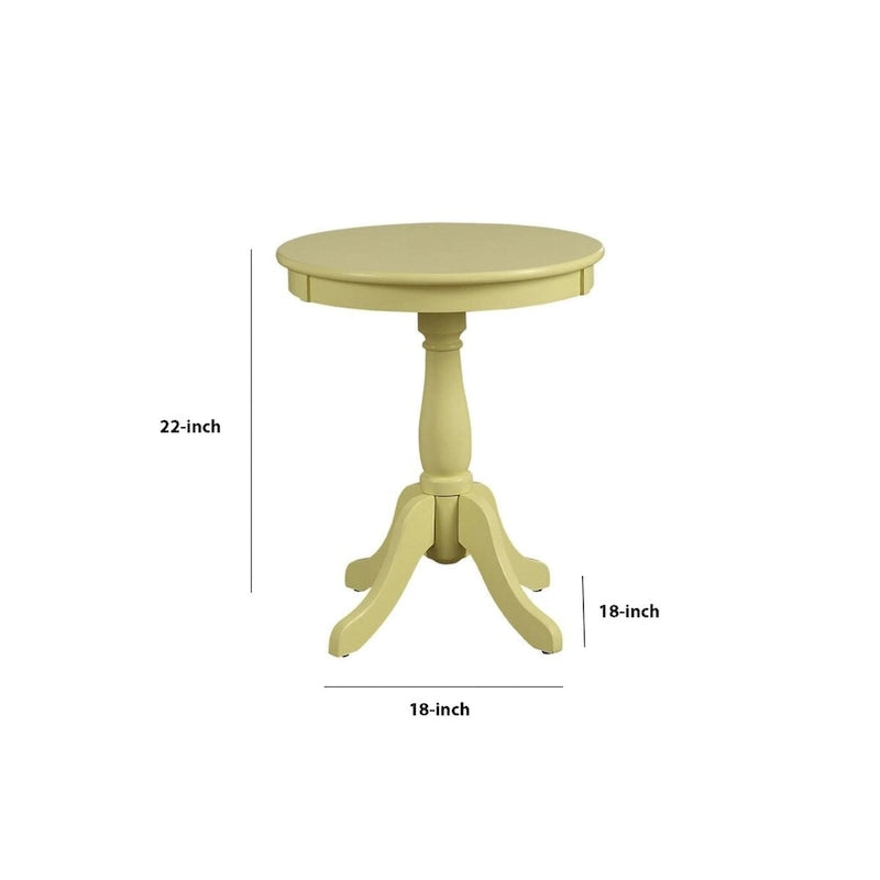 Table d'appoint ronde en bois de style traditionnel avec pied tourné - 55,88 H x 45,72 l x 45,72 L cm