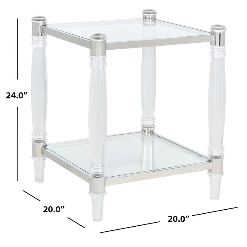 SAFAVIEH Couture Lirie Table d'appoint en acrylique - 20 L x 20 P x 24 H - 20Lx20Px24H