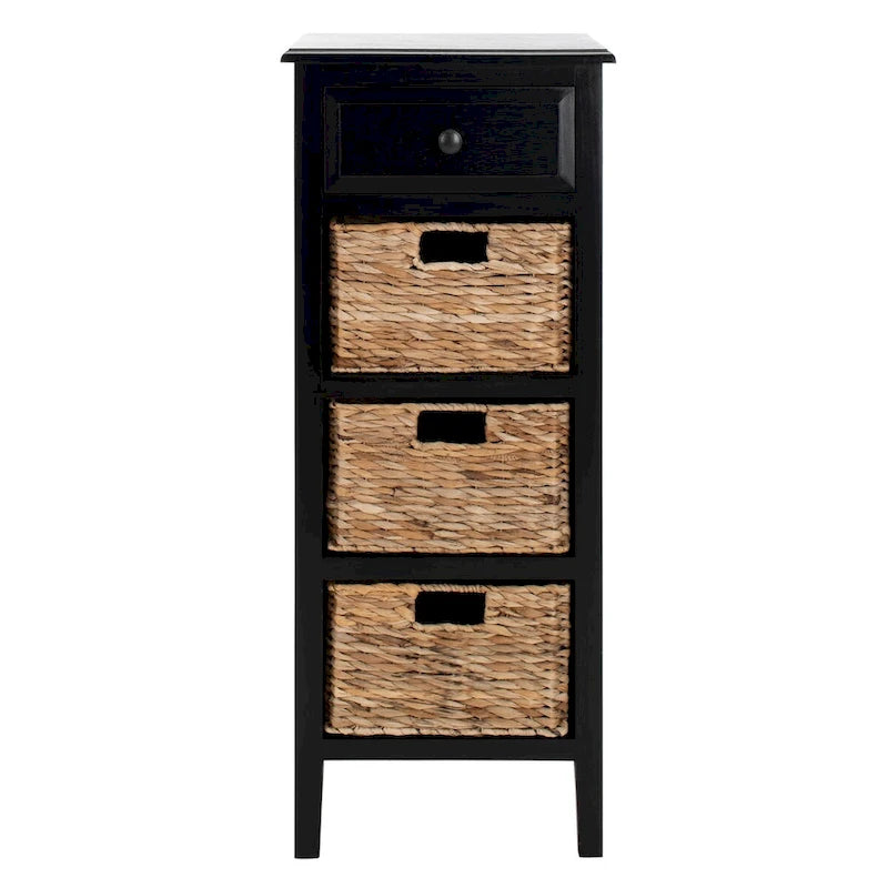 Table de rangement à 4 tiroirs Safavieh Hermine, aspect vieilli, noire - 15 x 11,8 x 35,8 - 15Lx12Px36H