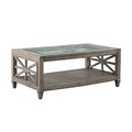 Table basse rectangulaire en verre, grande, 115,5 cm x 48 cm, avec étagère à un niveau