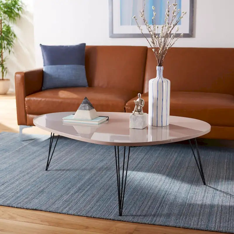 Table basse SAFAVIEH Louann finition chêne/noir - 44 x 31.5 x 15.6 - 44x32x16H
