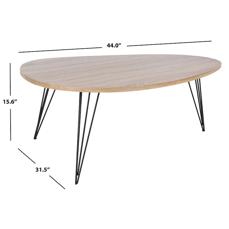 Table basse SAFAVIEH Louann finition chêne/noir - 44 x 31.5 x 15.6 - 44x32x16H
