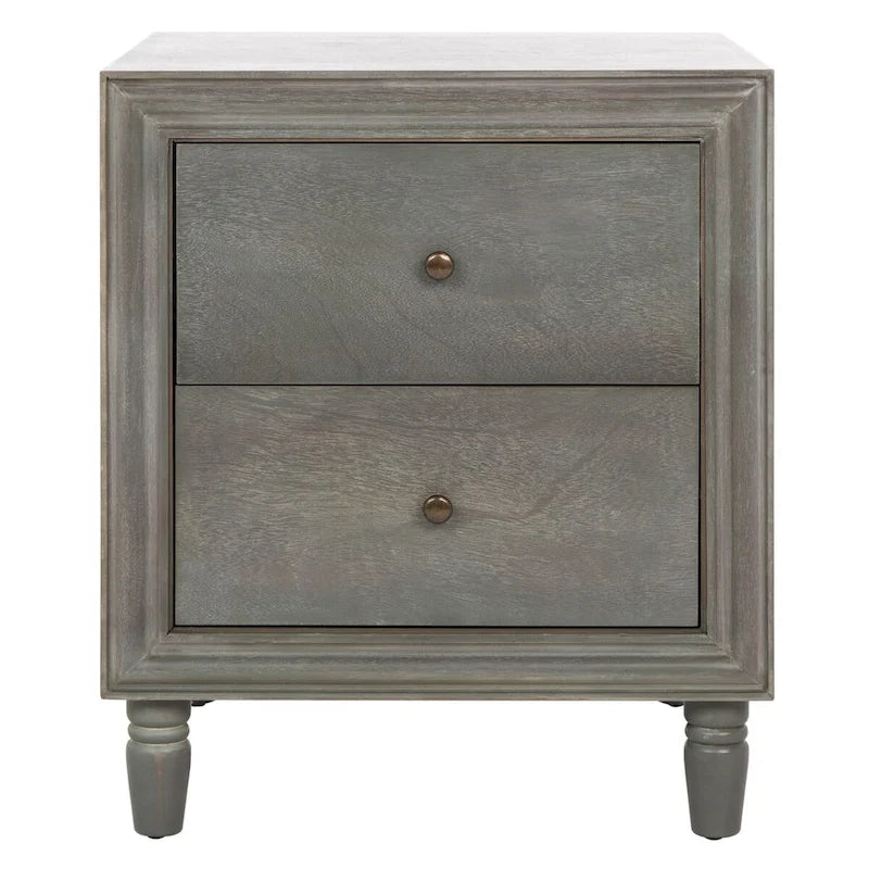 Table de chevet de rangement à 2 tiroirs Dila SAFAVIEH - 22 x 22 x 26 - 22 larg. x 22 prof. x 26 haut.