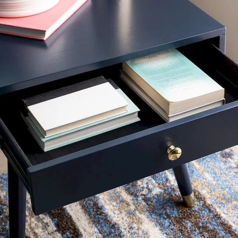 Table d'appoint Sunny Mid-Century de SAFAVIEH avec capuchon doré - 24 x 24 x 22,3 - 24 larg. x 24 prof. x 22 haut.