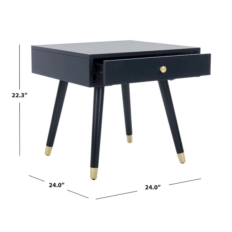 Table d'appoint Sunny Mid-Century de SAFAVIEH avec capuchon doré - 24 x 24 x 22,3 - 24 larg. x 24 prof. x 22 haut.