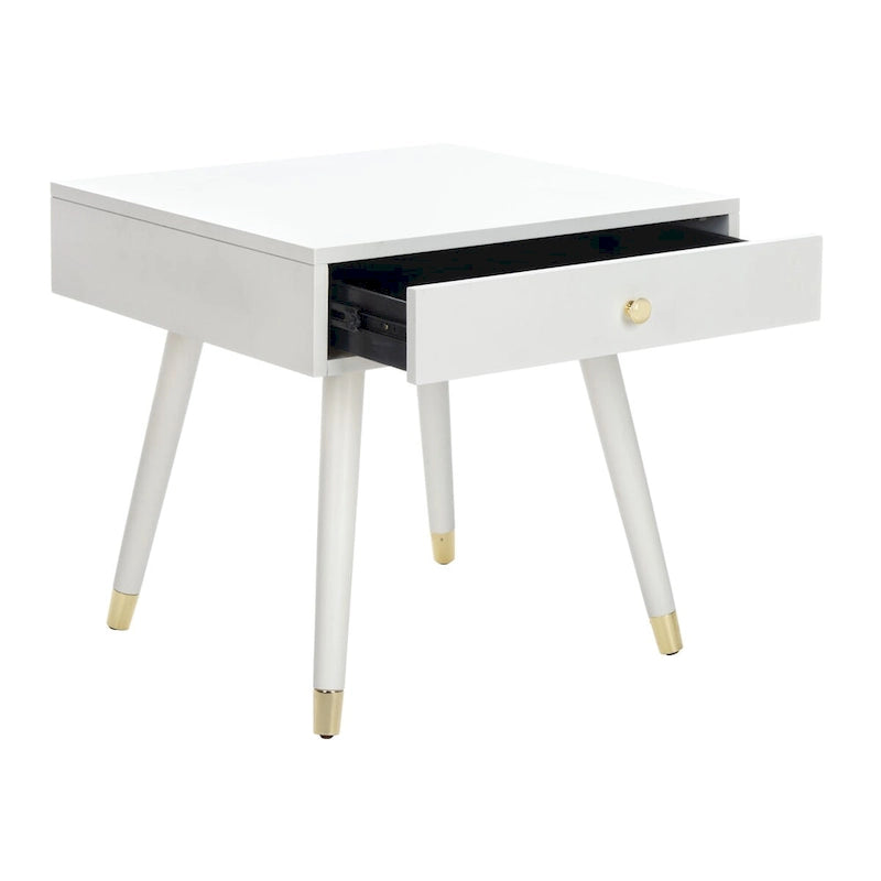 Table d'appoint Sunny Mid-Century de SAFAVIEH avec capuchon doré - 24 x 24 x 22,3 - 24 larg. x 24 prof. x 22 haut.