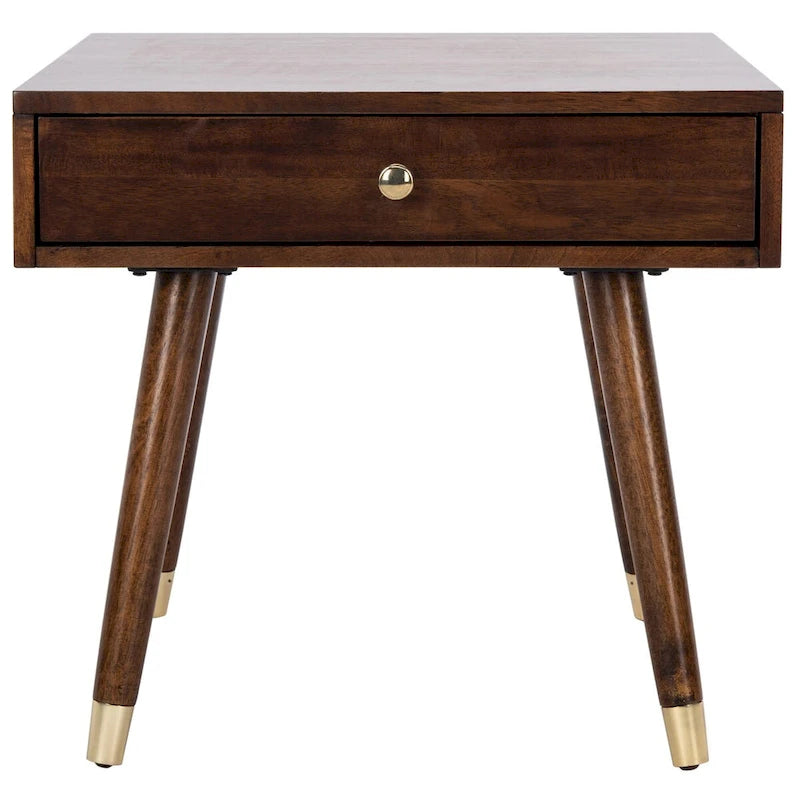 Table d'appoint Sunny Mid-Century de SAFAVIEH avec capuchon doré - 24 x 24 x 22,3 - 24 larg. x 24 prof. x 22 haut.