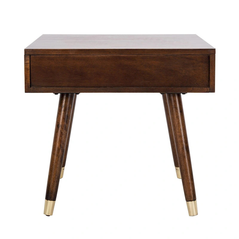 Table d'appoint Sunny Mid-Century de SAFAVIEH avec capuchon doré - 24 x 24 x 22,3 - 24 larg. x 24 prof. x 22 haut.