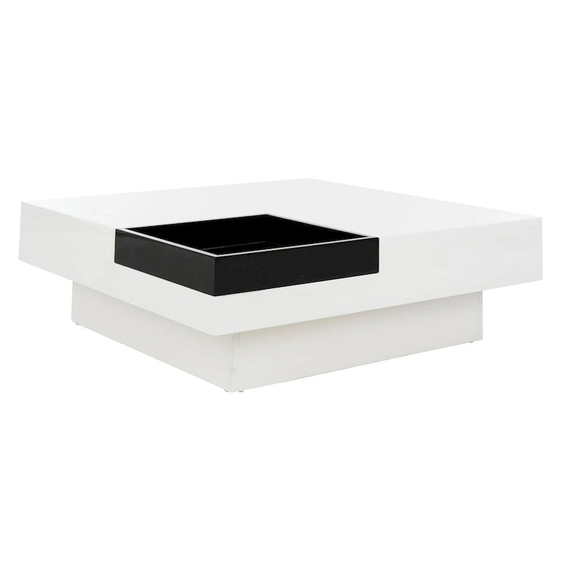Table basse Phylis blanche/noire SAFAVIEH - 89,9 x 89,9 x 30 cm - 89,9 l x 89,9 P x 30 H cm