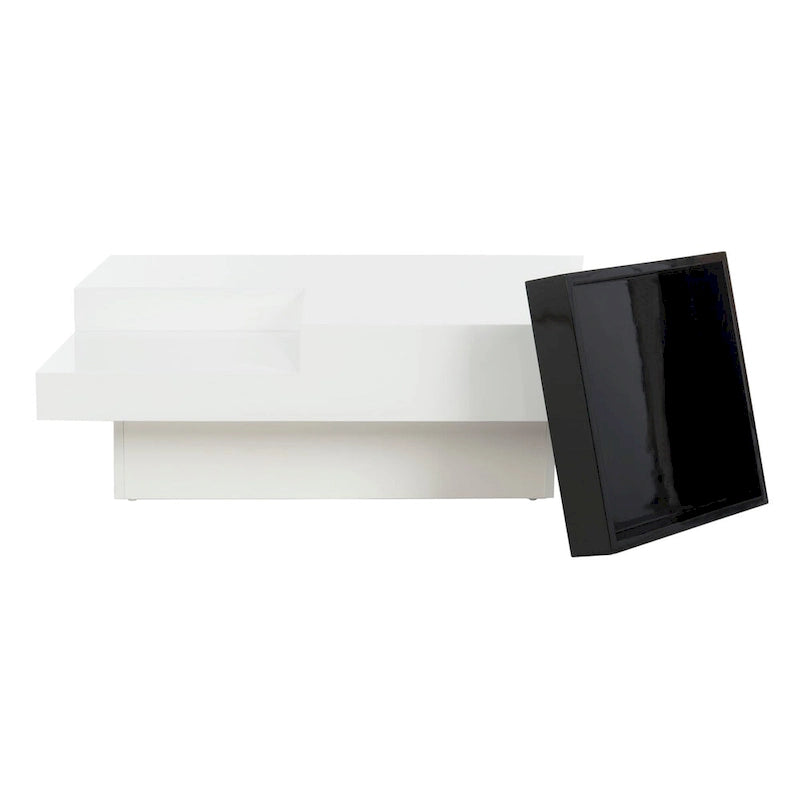 Table basse Phylis blanche/noire SAFAVIEH - 89,9 x 89,9 x 30 cm - 89,9 l x 89,9 P x 30 H cm