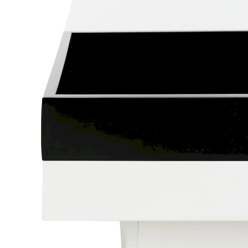 Table basse Phylis blanche/noire SAFAVIEH - 89,9 x 89,9 x 30 cm - 89,9 l x 89,9 P x 30 H cm