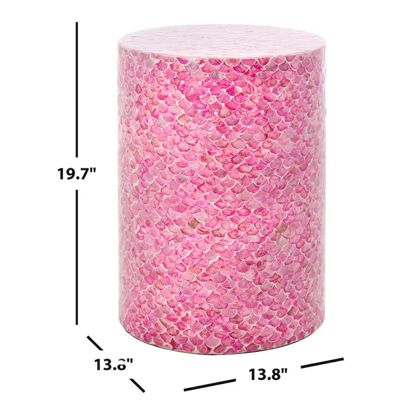 SAFAVIEH Rilla Table d'appoint ronde rose foncé - 13,8 L x 13,8 l x 19,7 H - 14Wx14Px20H